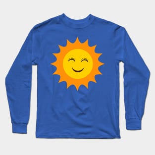 Happy smiling cartoon sun kawaii Long Sleeve T-Shirt